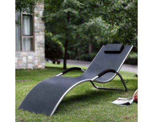 Шезлонг-лежак Афина-Мебель Грация-1 MC-3039GA Silver-Black