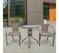 Комплект дачной мебели Афина Мебель Асоль-1A TLH-037AR2/060RR-D60 Cappuccino 2Pcs