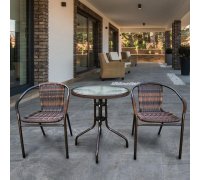 Комплект дачной мебели Афина Мебель Асоль-1B TLH-037BR2/060RR-D-60 Brown 2Pcs