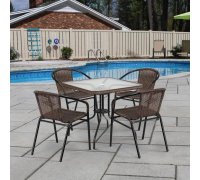 Комплект мебели Афина Мебель Асоль-3 TLH-037AR3/070SR-70х70 R-05 Cappuccino 4Pcs