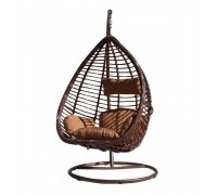 Кресло-качели Kvimol KM-0016, большая корзина, коричневая подушка
