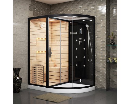 Душевая кабина Tiko Solli T00201L черная, с инфракрасной сауной