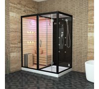 Душевая кабина Tiko Helmi T00301L черная, с инфракрасной сауной