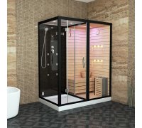 Душевая кабина Tiko Helmi T00301R черная, с инфракрасной сауной